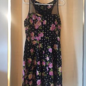 Black Dress with Flowers